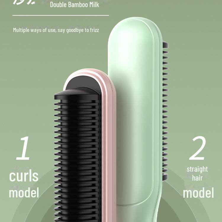Dual-Purpose Ionic Hair Straightener & Curler Comb for Home and Dorm Use