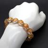 [Seki-Kira] 16mm Gold Rondelle Prayer Beads Bracelet with Gold Carved Five-Prong Emperor Dragon Crystal Power Stone [b337]