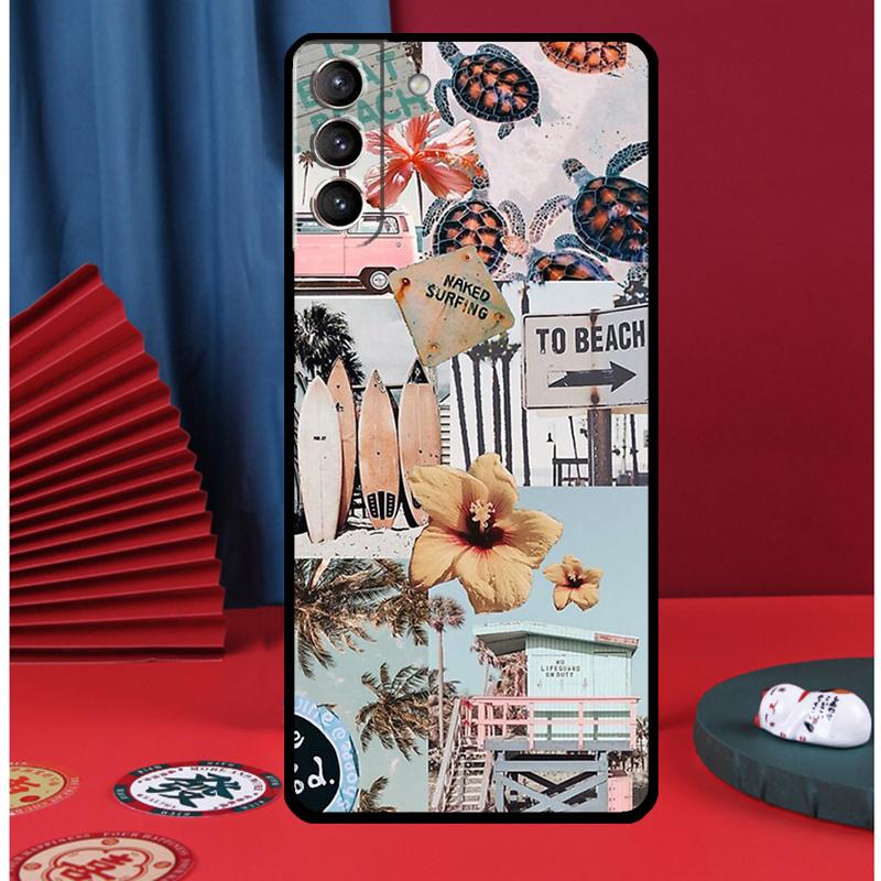 Summer Beach Collage Phone Case For Samsung Galaxy S24 Ultra S9 S10 S20 S21 S22 Plus S23 FE S25 Ultra Back Cover