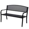 Mueble Banco de Jardín Terraza Parque Silla Asiento para 2 Personas Acero Negro 120cm Exterior