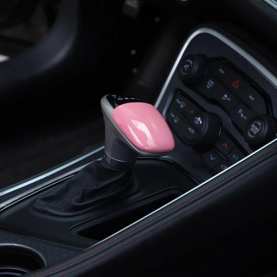 1pcs Gear Shift Knob Cover Trim Bezels for Dodge Challenger/Charger 2015+ Pink