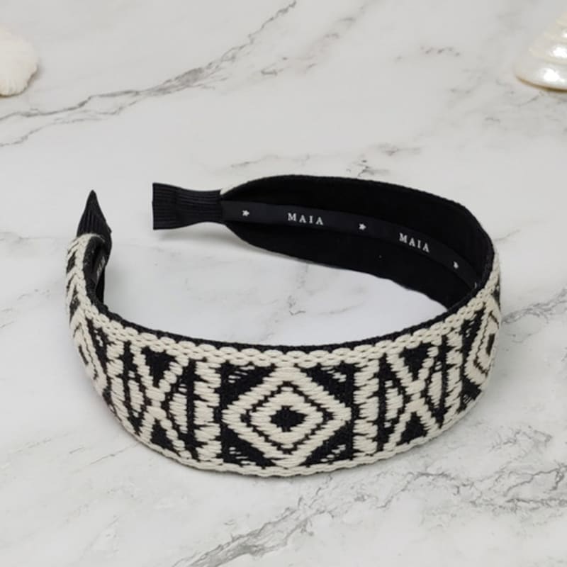 MAIA Geometric Pattern Headband - Black A