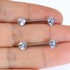 F136 Titanium Alloy 4-Prong Peach Heart Nipple Ring with Internal Thread Piercing Jewelry