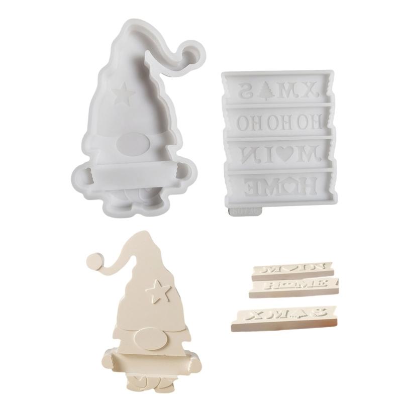 Flexible Silicone Mold Santa Claus Figurine Decoration Making Mould Temperature Resistant Mould for Christmas Ornament 1