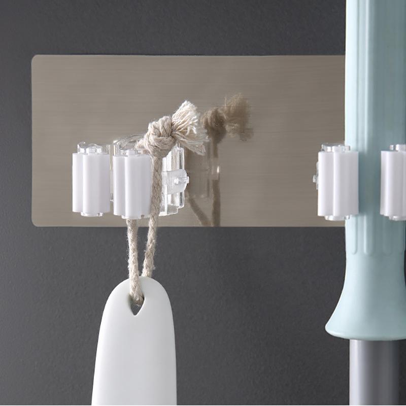 1/2/5pcs Multi-purpose Hooks Kitchen Bathroom Strong Hook Adhesive Wall Mounted Mop Organizer Holder Rackbrush Broom Hanger Hook