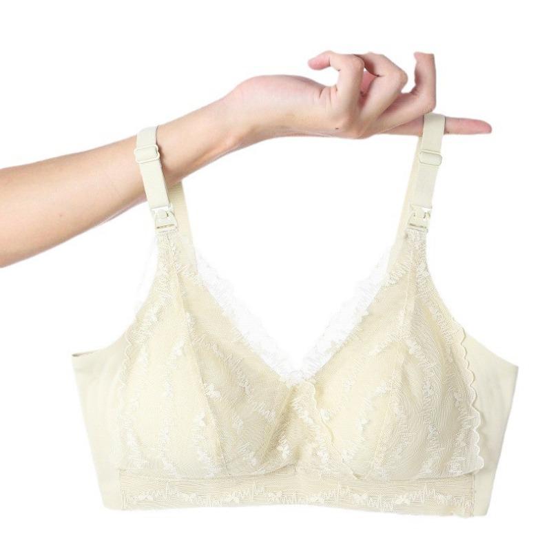 Maternity Nursing Bra Lace Wireless Support For Pregnancy Breastfeeding And Sleep M