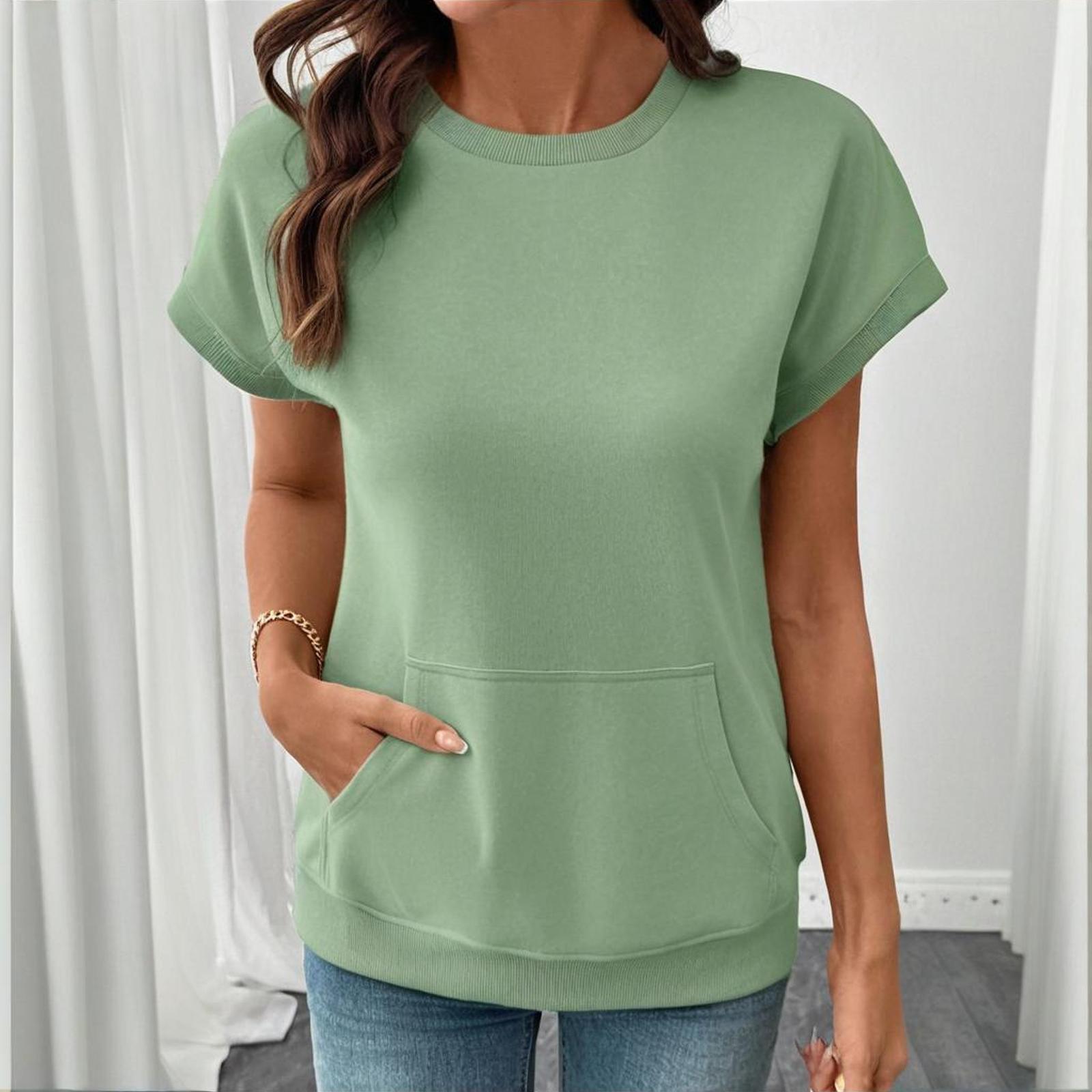 Women s Fashion Summer Casual Short Sleeve Sweatshirt S