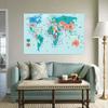 Literal Translation World Map Poster, Educational Meaning of Names Wall Art for Office Home Decor, Creative Geography Canvas Print Gift