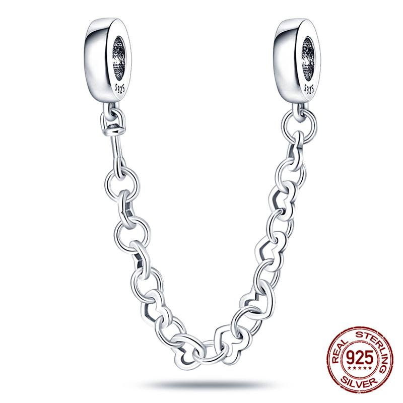 Chaîne de sécurité Argent Sterling 925 Nouveau 100% Argent Sterling 925 Floral Chaîne de sécurité avec fermeture éclair pour femmes originales