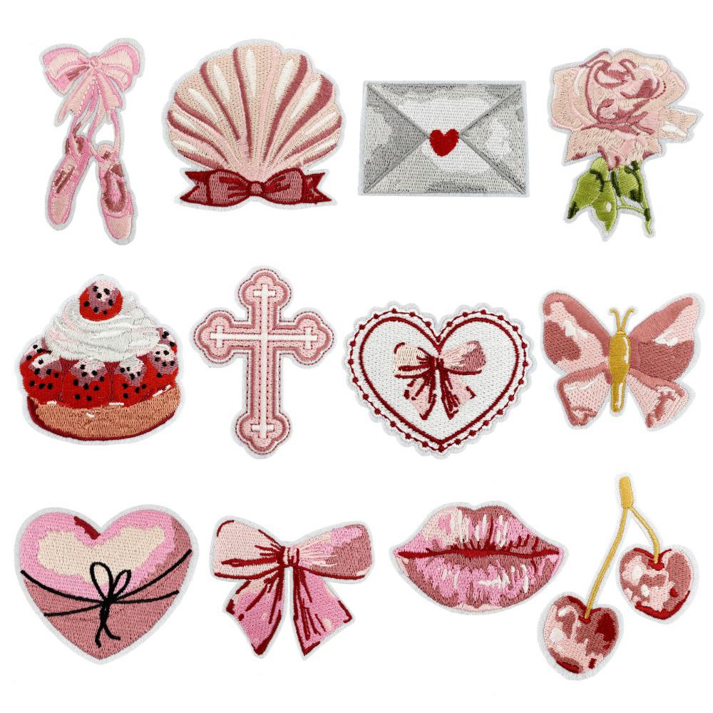1Set Mixed Style Embroidery Patches Iron On Applique Dress Clothing Repair Decoration Badges