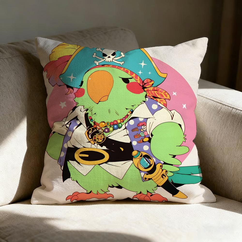 Art Pirate Parrot Pillow Case Linen Pillow Covers Cover For Couch Living Room Bench Patio Floor Linen Home Decor