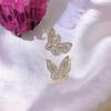 925 Silver Butterfly Diamond Stud Earrings - Korean Cold Style for Women
