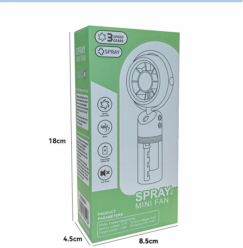Portable Rechargeable Handheld Mini Electric Spray Fan with USB for Summer Humidifying