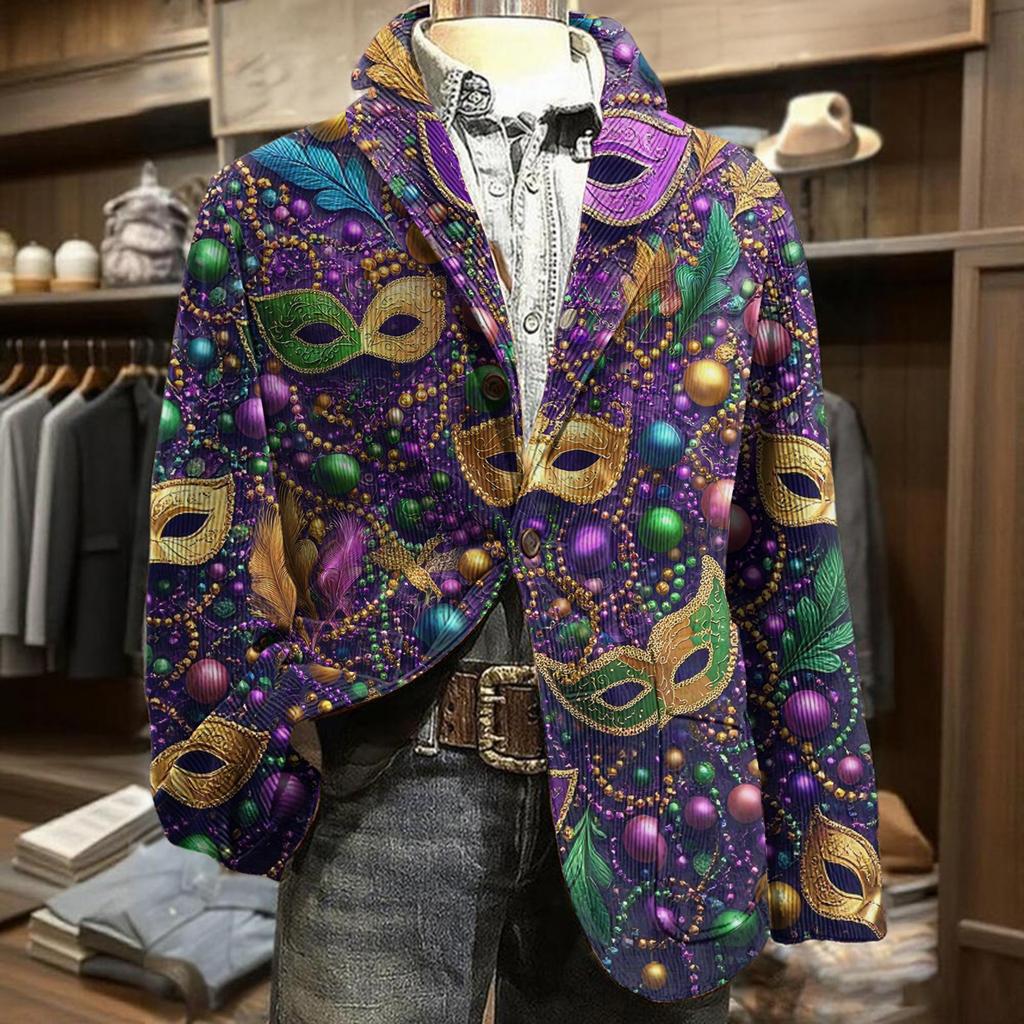 Herren Business Casual Karneval Cordjacke