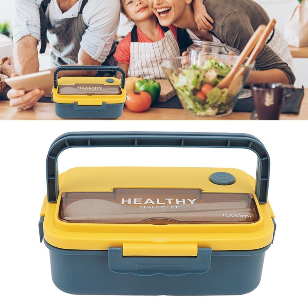 1000ml Compartment Lunch Box PP Thermal Lunch Box Practical Lunch Storage Container  For Picnics синий