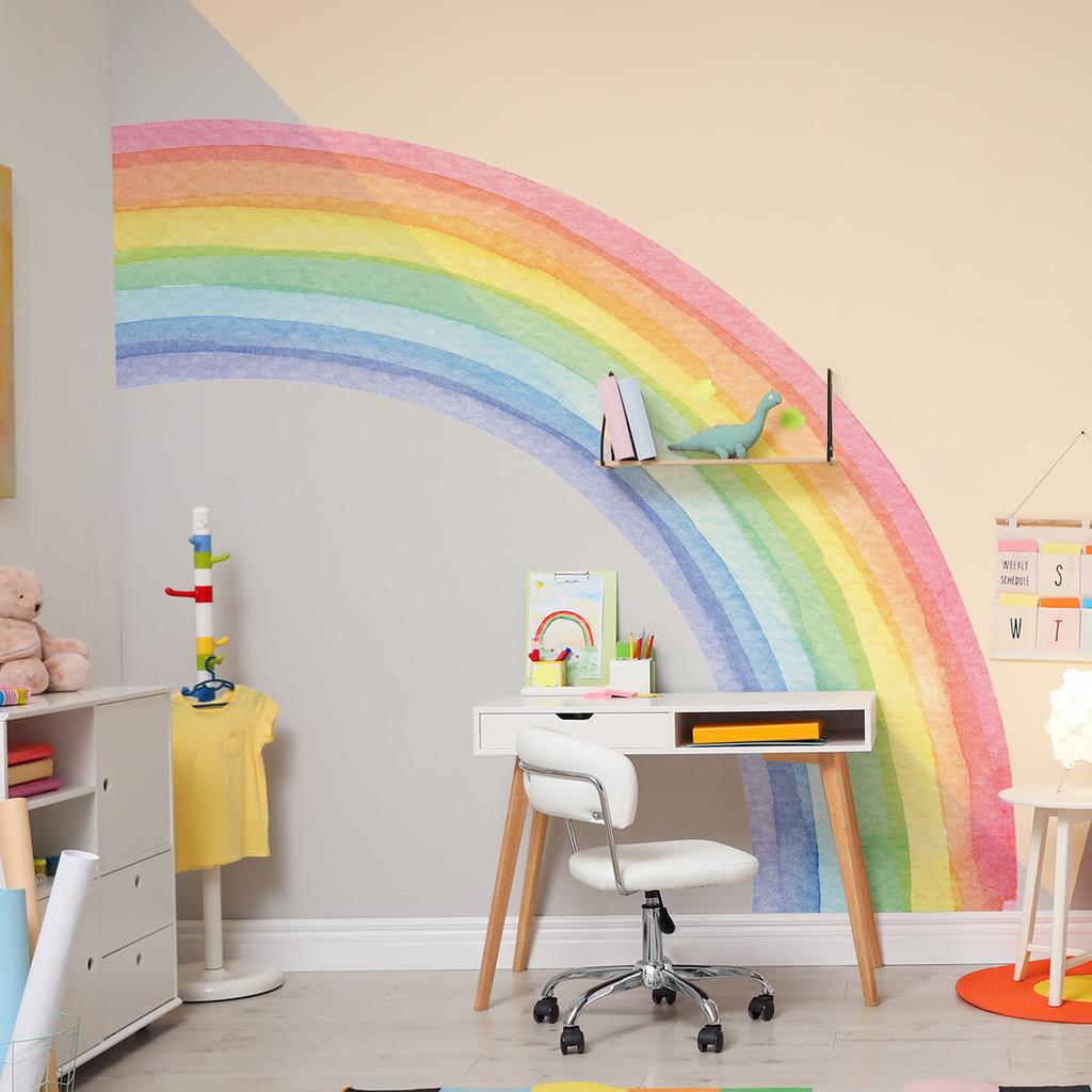 Glue-free Wall Sticker Rainbow Nordic Style Wall Sticker Living Room Girl Bedroom Background Decoration Self-adhesive Does Not Contain Pvc