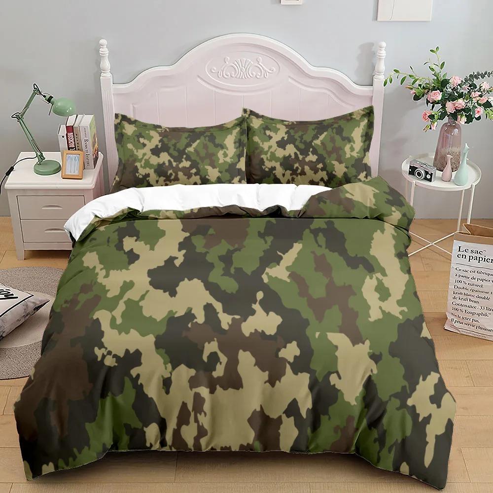 Camouflage Duvet Cover American Patriotic Flag Comforter Polyester Bedding Set Usa Stars Stripes For Boys Kids Teens Adult