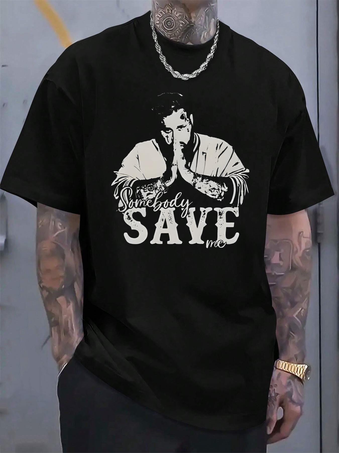 Edgy Graphic T-shirt - Somebody SAVE Me Print XXL