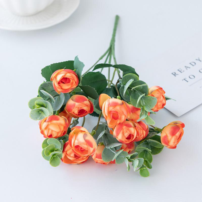 Exquisite Eucalyptus Rose & Camellia Bud Bouquet - Artificial Floral Home & Wedding Décor