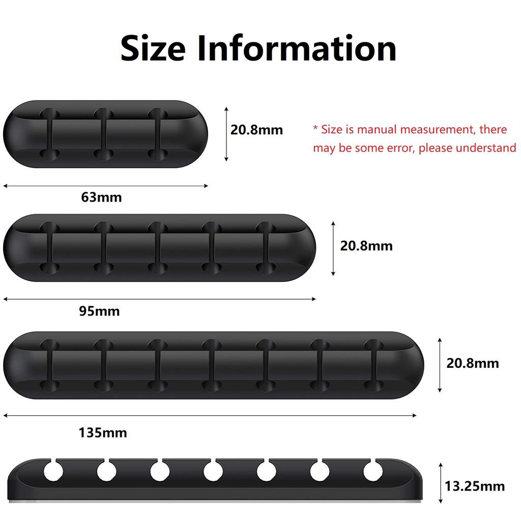 1/2PC Self-Adhesive Cord Management Holder Wire Organizer Desktop USB Charging Cable Cellphone Data Cable Power Cord Mouse Cable