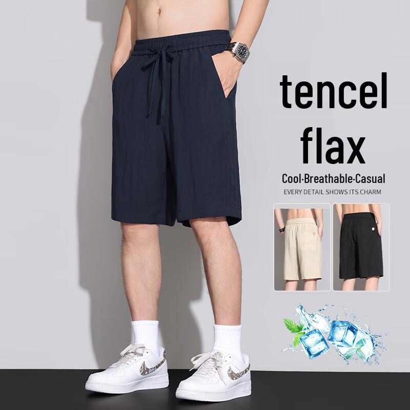 MEDE Men s Tencel Linen Blend Lightweight Casual Shorts 3XL