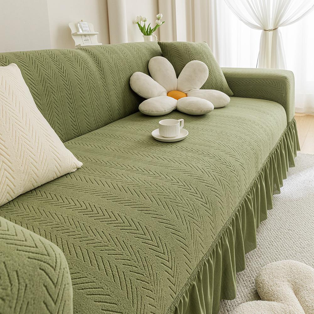 New Skirted Sofa Cover All Purpose Set All Season Universal Cat Scratch Protection Cover Fabric