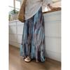 Boho Tiedye Midi Skirt For Women With High Waist And Flowy Design For Spring Vacation Style