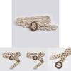 Ethnic Style Waist Belt Handmade Woven Fabric With Wooden Closure For Womens Daily Fashion