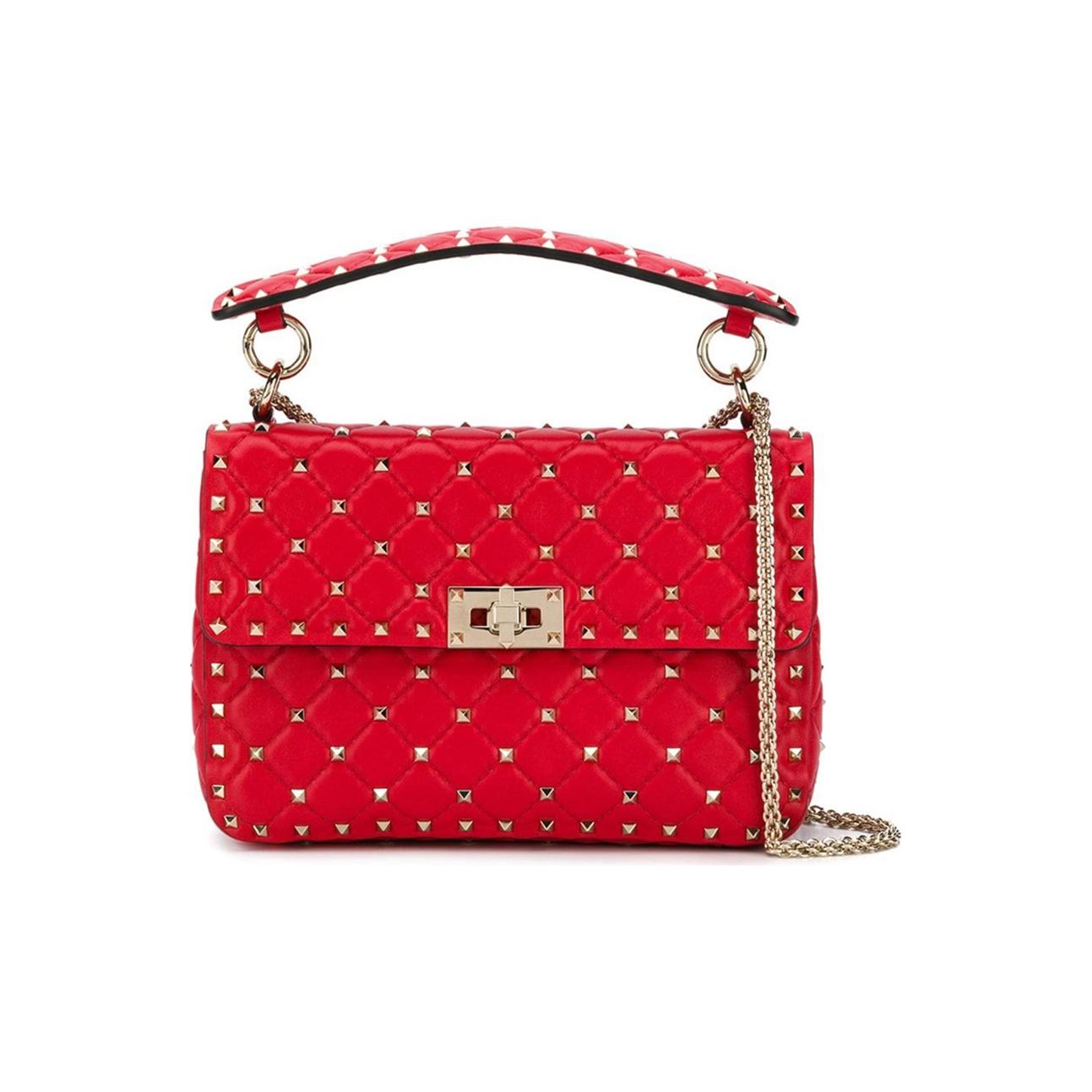 

Valentino Studded Chain Leather Shoulder Crossbody Bag Women Bags Red SW2B0122-NAP-JU5 Basic Set (Bag+Dust Bag)