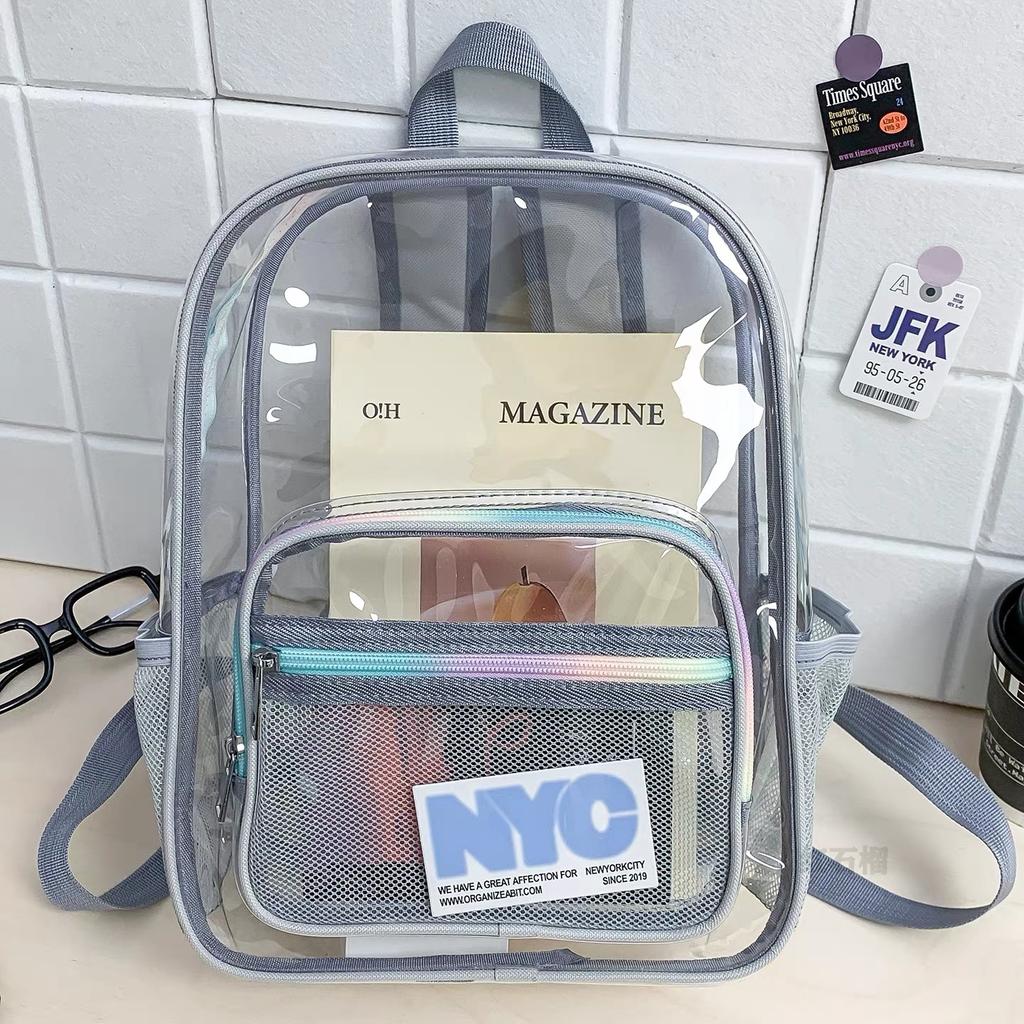 New Mini Clear Backpack Fashion Student Jelly Transparent PVC Travel Knapsack Summer Waterproof Beach Versatile Storage Rucksack