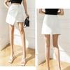 Summer Women Plaid Skirt High Waist Shorts Irregular Pleated Formal A-Line Midi Black Skirt Woman Clothes