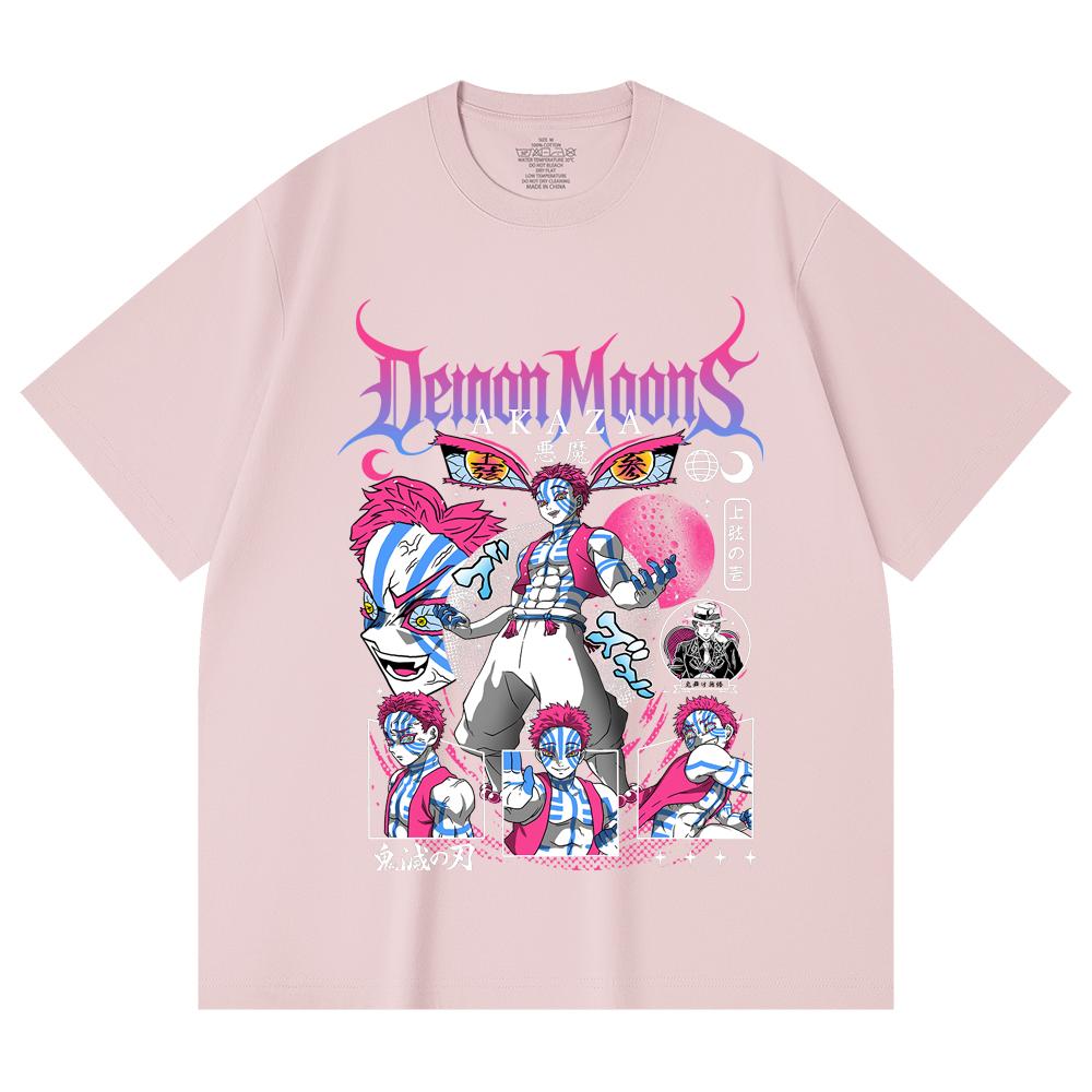230 Gsm 100% Cotton Demon Slayer V31 Akaza Print Unisex Heavy Cotton T Shirt