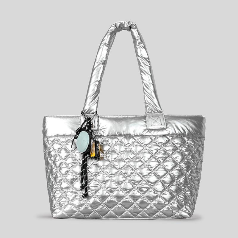 Große Tragetasche mit Rautenmuster und Baumwollhandtasche Eine modische Ein-Schulter-Tasche für Frauen