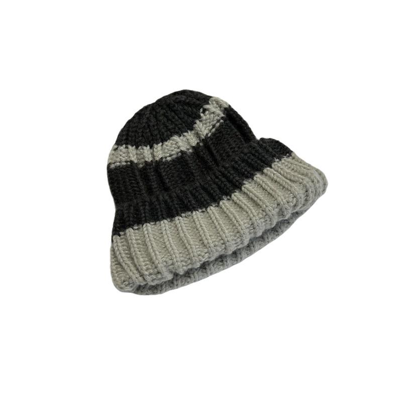 Big Head Circumference Japanese Style Woolen Hat Men Winter Warm Ear Protection Knitted Hat Women Face-lifting Pile Cap