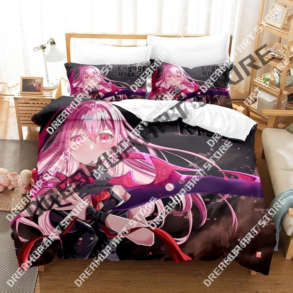 3D Print Engage Kiss Anime Bedding Set Twin Queen King Full Size Duvet Cover Pillowcase Bed boys girls Adult Home Textiles