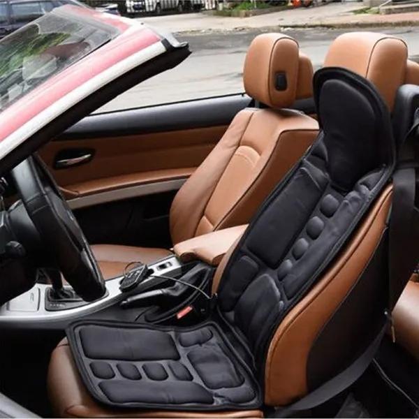 Electric Heating Car SUV Massage Cushion, Home Cushion Body Back Waist Relaxation Vibration Massage Support Pad Black