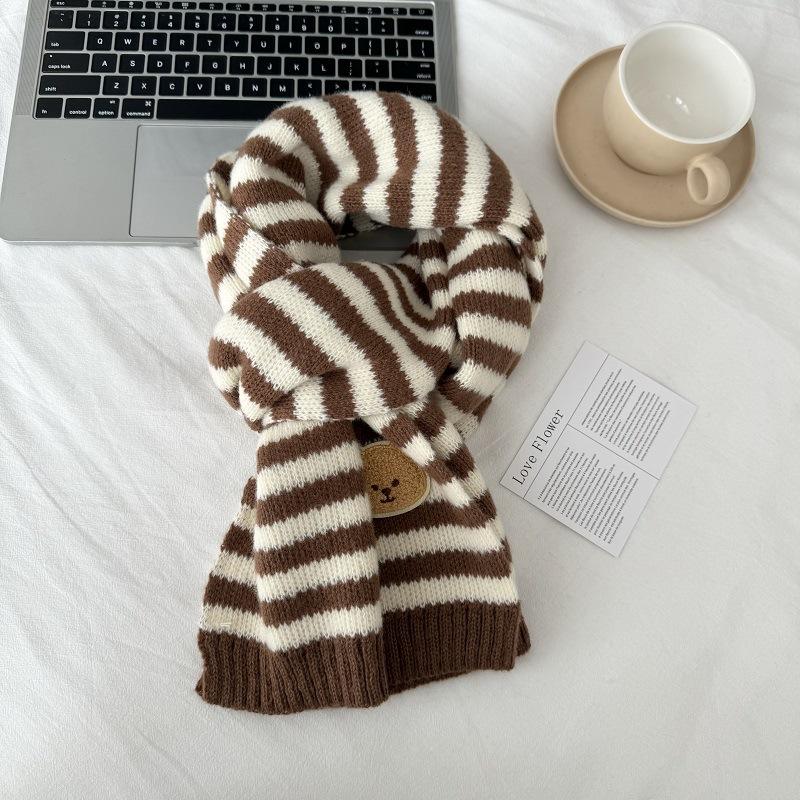 

Осенне-зимний вязаный рождественский шарф в клетку, теплый детский шарф для мальчиков и девочек, универсальная шаль, шарф для родителей и детей Children 130 * 20cm