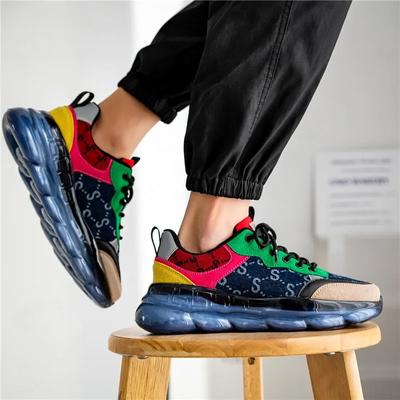 Mode Herren Grüne Laufschuhe Mode Leichte Atmungsaktive Bequeme Sportschuhe Outdoor Basketball Freizeitschuhe Dick