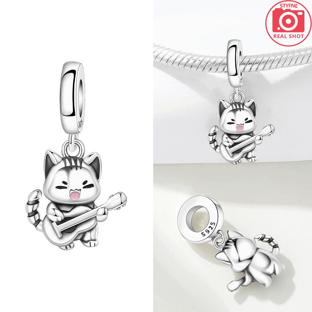 Elegant Original Charms Copper Animal Cat Dog Heart Embracing Mother Child Cats Beads Fit Bracelet Women Diy Valentine Gift