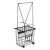 Tennis Ball Hopper, Holds 75 Tennis Balls, Pickleball Basket Cart with Wheels for Easy Pick Up, Portable Pickleball Caddy with Heavy-Duty