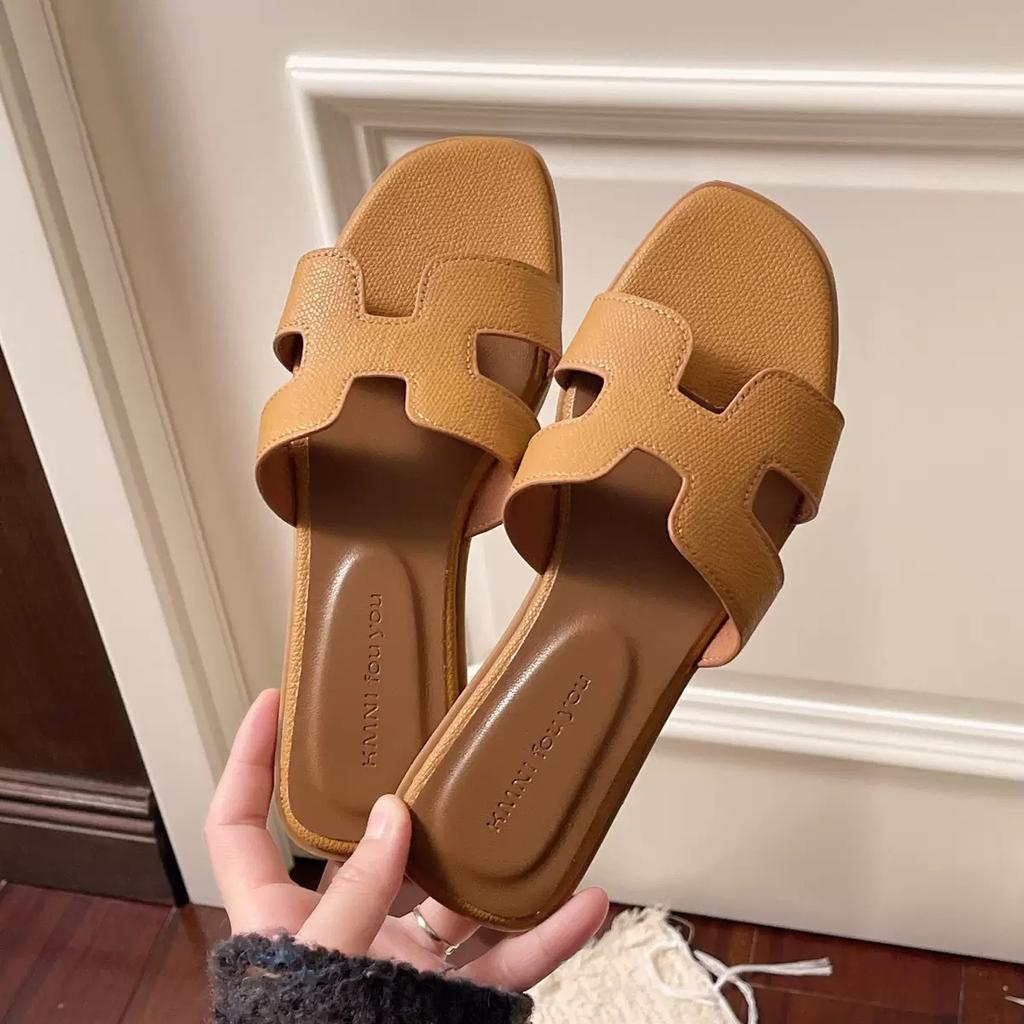 Sandale Glisante Femei Cu Vârf Deschis Slip-On Sandale Plate Calce Ușor Încălțăminte Casual Confortabilă pentru Purtare Zilnică și Utilizare Interioară/ Exterioară