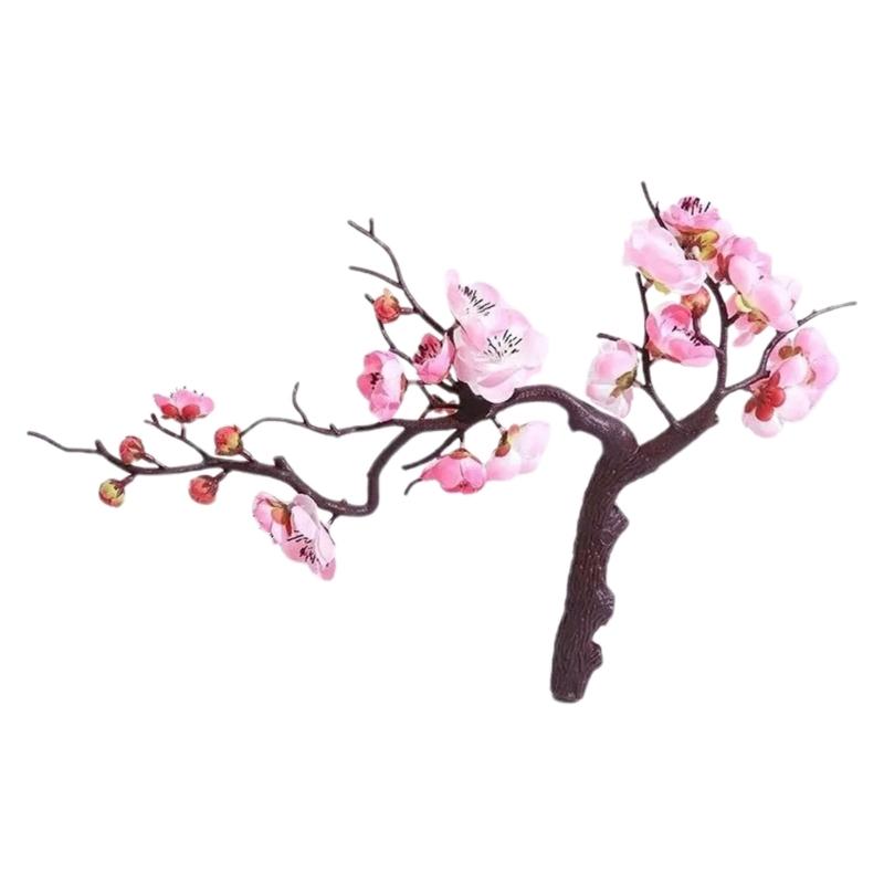 Искусственный бонсай с цветами сливы, шелковые цветы, декоративная композиция для стола