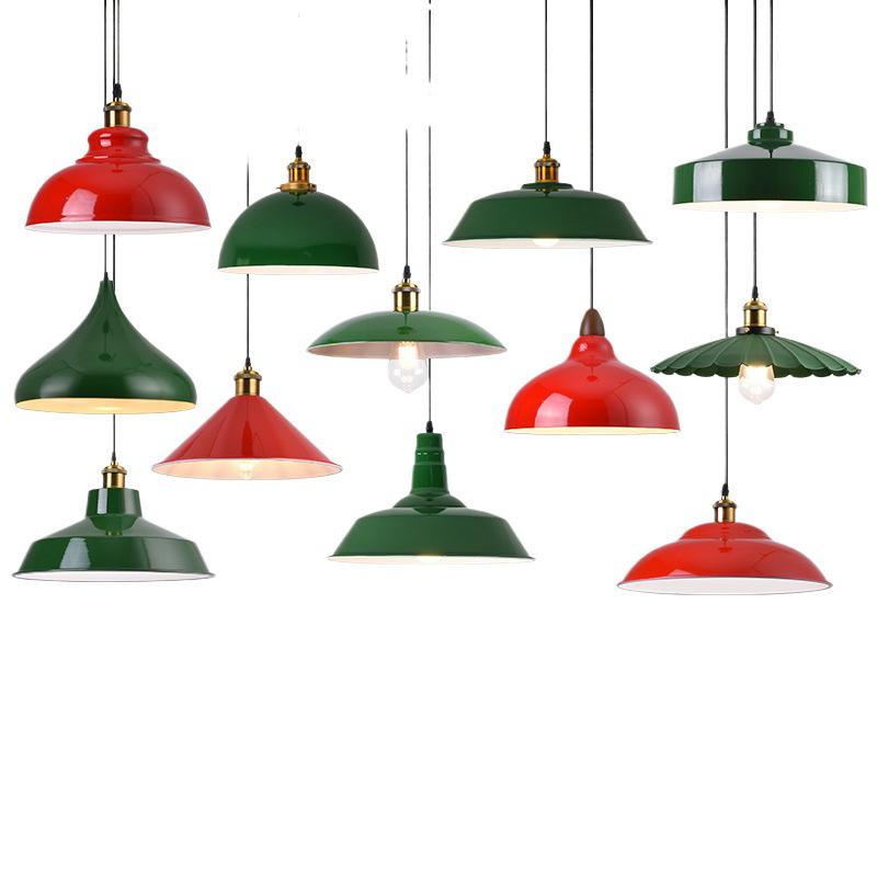 Vintage Hong Kong Industrial Red Hot Pot & BBQ Restaurant with Nostalgic Green Chandelier