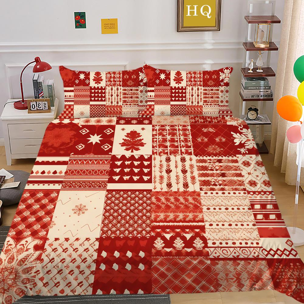 

Рождественская печать 3D-печать Полиэстеровая наволочка Пододеяльник Набор из двух или трех предметов EU Single 135*200