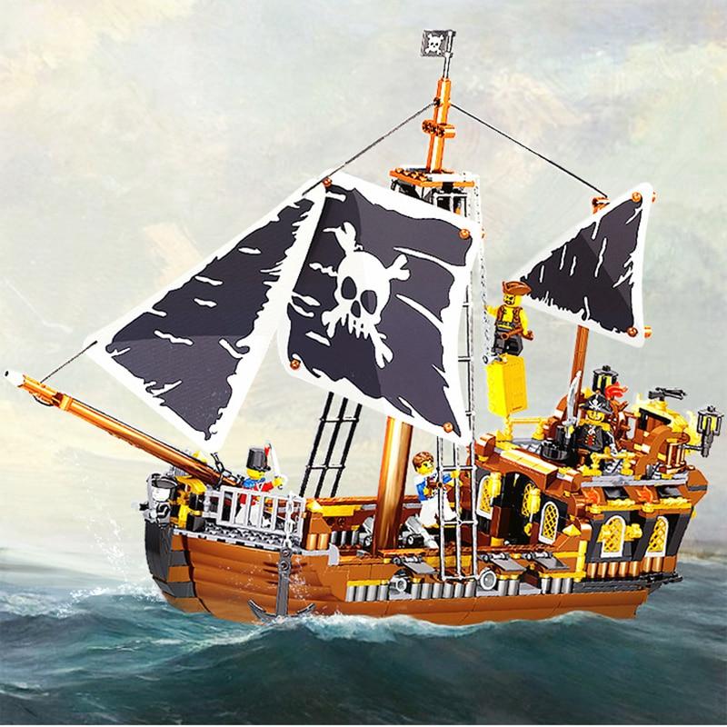 QL1800 Pieares Pirate Boat Οικοδομικοί λίθοι τούβλα Model Kid Εκπαιδευτικά παιχνίδια