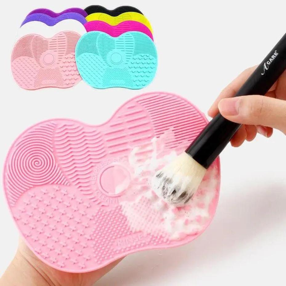 1 Pcs Silicone Makeup Brush Cleaning Pad Cosmetic Make Up Washing Brush Cleaning Mat Easy To Clean Makeup Brush Cleaner