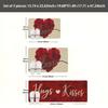 VIKAMA Valentine's Day Floral Heart Kitchen Rug Soft and Comfortable Bedroom and Hallway Rug Entrance Doormat Home Decor