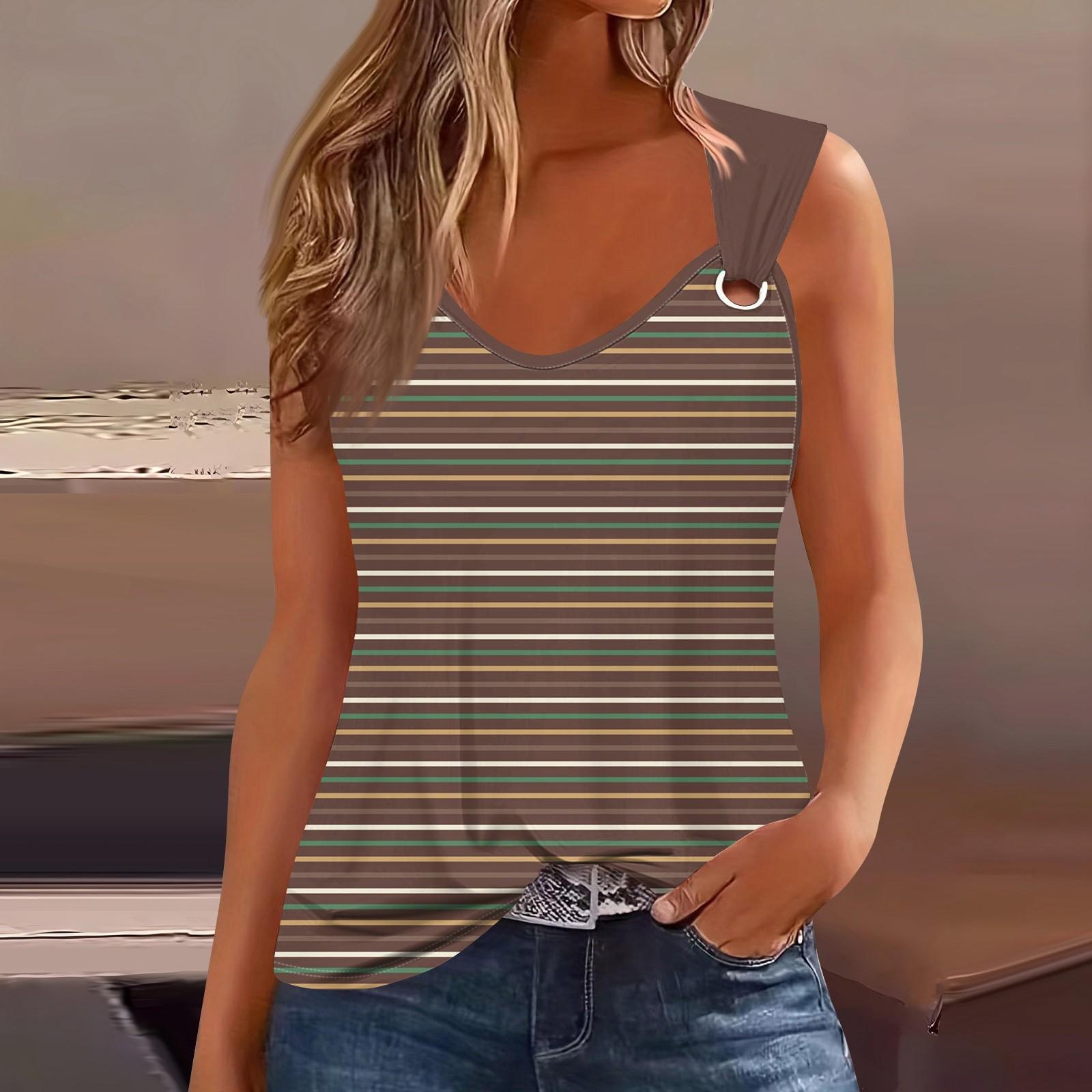 

Женская майка с V-образным вырезом, базовая, с принтом, повседневная, струящаяся, без рукавов, с глубокими боковыми вырезами для женщин S