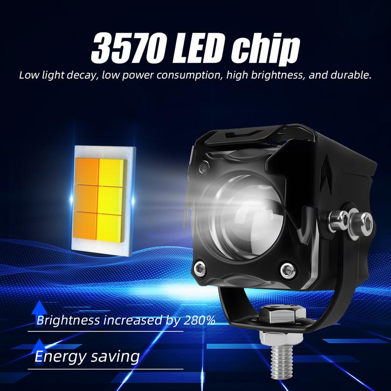 LED Motorcycle Auxiliary Headlight Spotlights Fog Lights Offroad Motorbike ATV Portable Driving Fog Lamp 12-24V Motorcycle Parts