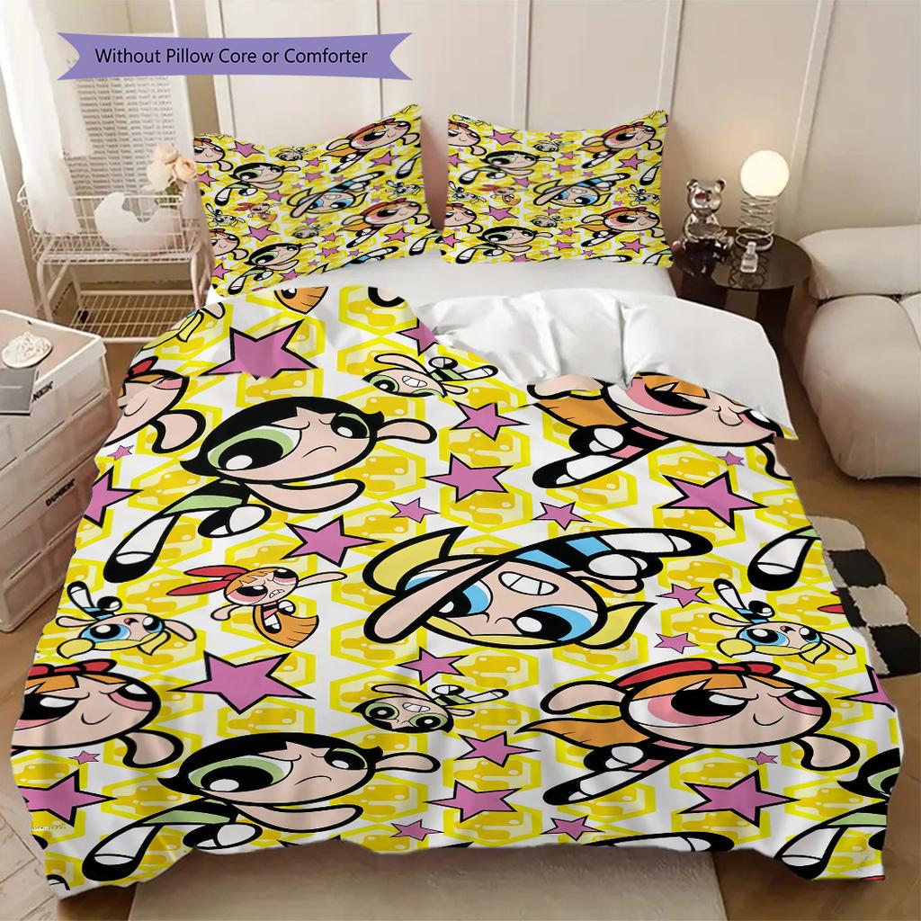 Die Powerpuff Girls Weiche Bequeme Bettbezug, Kinder Bettwäsche Set Geschenk, Extra Groß, Verschiedene Größen Verfügbar LXR169
